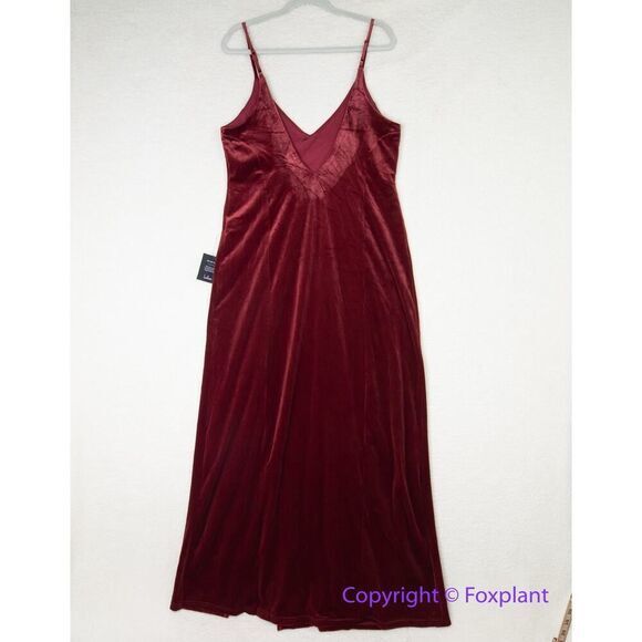 New! Lulus Red Velvet VNeck Sleeveless‎ Maxi Dress,  XL - Picture 9 of 15